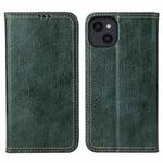 For iPhone 13 Fierre Shann Retro Tree Bark Texture PU Magnetic Horizontal Flip Leather Case with Holder & Card Slots & Wallet(Green)