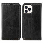 For iPhone 13 Pro Fierre Shann Retro Tree Bark Texture PU Magnetic Horizontal Flip Leather Case with Holder & Card Slots & Wallet (Black)