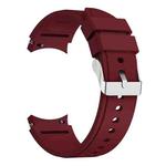 For Samsung Galaxy Watch4 44mm Silicone Watch Band(Wine Red)