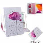 For  iPad 10.2 / 10.5 / Air 2019 3D Colored Drawing Horizontal Flip Leather Case with Holder & Card Slots & Wallet(Purple Orchid)