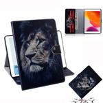 For  iPad 10.2 / 10.5 / Air 2019 3D Colored Drawing Horizontal Flip Leather Case with Holder & Card Slots & Wallet(Lion)