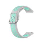 For Samsung Galaxy Watch4 40mm Two-color Silicone Watch Band(Grey Mint Green)