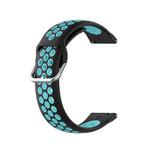For Samsung Galaxy Watch4 44mm Two-color Silicone Watch Band(Black Mint Green)