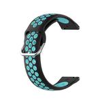 For Samsung Galaxy Watch4 Classic 46mm Two-color Silicone Watch Band(Black Mint Green)