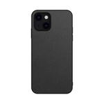 For iPhone 13 mini Plain Skin Leather Phone Case (Black)