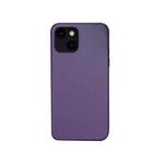 For iPhone 13 mini Plain Skin Leather Phone Case (Purple)