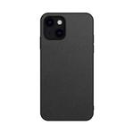 For iPhone 13 Pro Plain Skin Leather Phone Case (Black)