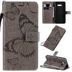 For LG G8X Pressed Printing Butterfly Pattern Horizontal Flip PU Leather Case with Holder & Card Slots & Wallet & Lanyard(Gray)