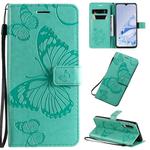 For Xiaomi Mi 9 Pro Pressed Printing Butterfly Pattern Horizontal Flip PU Leather Case with Holder & Card Slots & Wallet & Lanyard(Green)