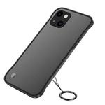 Frosted Soft Four-corner Shockproof Case with Finger Ring Strap & Metal Lens Cover For iPhone 13 mini(Black)
