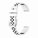 For Fitbit Luxe Two-color Silicone Watch Band(White Black)
