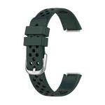 For Fitbit Luxe Two-color Silicone Watch Band(Olive Green Black)