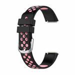 For Fitbit Luxe Two-color Silicone Watch Band(Black Pink)