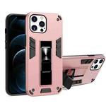 For iPhone 13 mini 2 in 1 PC + TPU Shockproof Protective Case with Invisible Holder (Rose Gold)