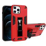 For iPhone 13 2 in 1 PC + TPU Shockproof Protective Case with Invisible Holder(Red)