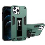 For iPhone 13 2 in 1 PC + TPU Shockproof Protective Case with Invisible Holder(Dark Green)