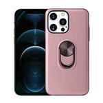 360 Rotary Multifunctional Stent PC + TPU Case with Magnetic Invisible Holder For iPhone 13(Rose Gold)