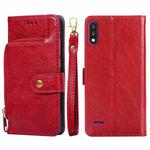 Zipper Bag PU + TPU Horizontal Flip Leather Case with Holder & Card Slot & Wallet & Lanyard For LG K22(Red)