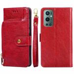 Zipper Bag PU + TPU Horizontal Flip Leather Case with Holder & Card Slot & Wallet & Lanyard For OnePlus 9 Pro(Red)