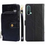 Zipper Bag PU + TPU Horizontal Flip Leather Case with Holder & Card Slot & Wallet & Lanyard For OnePlus Nord CE 5G(Black)