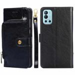 Zipper Bag PU + TPU Horizontal Flip Leather Case with Holder & Card Slot & Wallet & Lanyard For OnePlus 9R(Black)