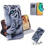 For Huawei Mate 30 Pro Coloured Drawing Pattern Horizontal Flip PU Leather Case with Holder & Card Slots & Wallet(Tiger)