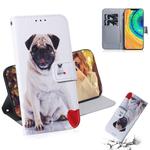 For Huawei Mate 30 Pro Coloured Drawing Pattern Horizontal Flip PU Leather Case with Holder & Card Slots & Wallet(Pug)