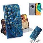 For Huawei Mate 30 / 5G Coloured Drawing Pattern Horizontal Flip PU Leather Case with Holder & Card Slots & Wallet(Apricot Flower)