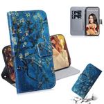 For Huawei Nova 5i Pro/Mate 30 Lite Coloured Drawing Pattern Horizontal Flip PU Leather Case with Holder & Card Slots & Wallet(Apricot Flower)