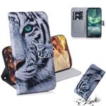 For Nokia 7.2 Coloured Drawing Pattern Horizontal Flip PU Leather Case with Holder & Card Slots & Wallet(Tiger)