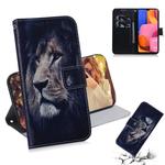 For Galaxy A20S Coloured Drawing Pattern Horizontal Flip PU Leather Case with Holder & Card Slots & Wallet(Lion)
