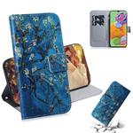 For Galaxy A90 5G Coloured Drawing Pattern Horizontal Flip PU Leather Case with Holder & Card Slots & Wallet(Apricot Flower)