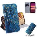 For Sony Xperia 5 Coloured Drawing Pattern Horizontal Flip PU Leather Case with Holder & Card Slots & Wallet(Apricot Flower)