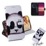 For Sony Xperia 5 Coloured Drawing Pattern Horizontal Flip PU Leather Case with Holder & Card Slots & Wallet(Panda)