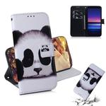 For Sony Xperia 20 Coloured Drawing Pattern Horizontal Flip PU Leather Case with Holder & Card Slots & Wallet(Panda)