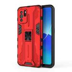 For OPPO Reno6 Z Supersonic PC + TPU Shock-proof Protective Case with Holder(Red)