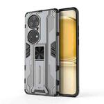 For Huawei P50 Pro Supersonic PC + TPU Shock-proof Protective Case with Holder(Grey)