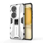 For Huawei P50 Pro Supersonic PC + TPU Shock-proof Protective Case with Holder(Silver)
