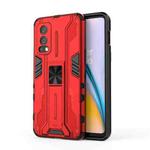 For OnePlus Nord 2 5G Supersonic PC + TPU Shock-proof Protective Case with Holder(Red)