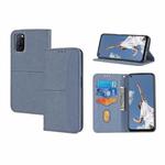 For OPPO A52 Woven Texture Stitching Magnetic Horizontal Flip PU Leather Case with Holder & Card Slots & Wallet & Lanyard(Grey)