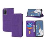 For OPPO A52 Woven Texture Stitching Magnetic Horizontal Flip PU Leather Case with Holder & Card Slots & Wallet & Lanyard(Purple)