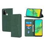 For OPPO A53 Woven Texture Stitching Magnetic Horizontal Flip PU Leather Case with Holder & Card Slots & Wallet & Lanyard(Green)