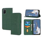 For OPPO A54 Woven Texture Stitching Magnetic Horizontal Flip PU Leather Case with Holder & Card Slots & Wallet & Lanyard(Green)