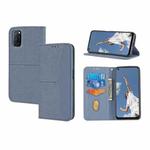 For OPPO A54 Woven Texture Stitching Magnetic Horizontal Flip PU Leather Case with Holder & Card Slots & Wallet & Lanyard(Grey)