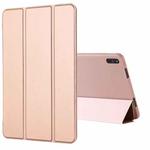 For Huawei MatePad 11 (2021) GEBEI Shockproof Horizontal Flip Leather Case with Three-folding Holder(Rose Gold)