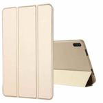 For Huawei MatePad 11 (2021) GEBEI Shockproof Horizontal Flip Leather Case with Three-folding Holder(Gold)