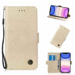 For iPhone 11 Retro Horizontal Flip Leather Case with Card Slot & Holder(Gold)