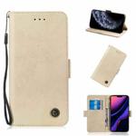 For iPhone 11 Pro Retro Horizontal Flip Leather Case with Card Slot & Holder(Gold)