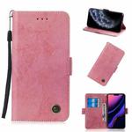For iPhone 11 Pro Retro Horizontal Flip Leather Case with Card Slot & Holder(Pink)