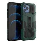 For iPhone 13 Pro Vanguard Warrior All Inclusive Double-color Shockproof TPU + PC Protective Case with Holder (Dark Green)